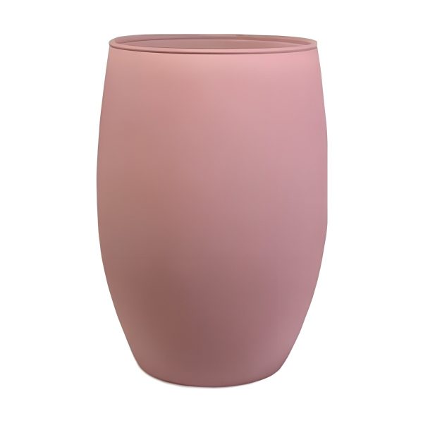 Florero Olivia – Mate rosa, vidrio de color