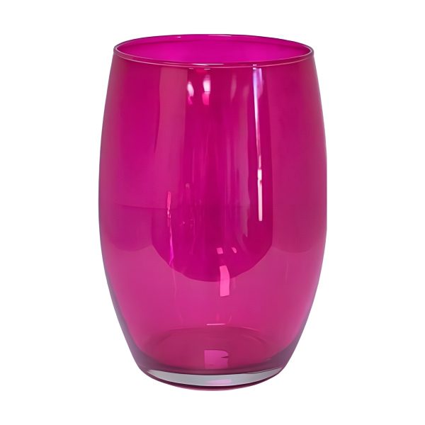 Florero Olivia – Transparente Baya Silvestre, vidrio de color