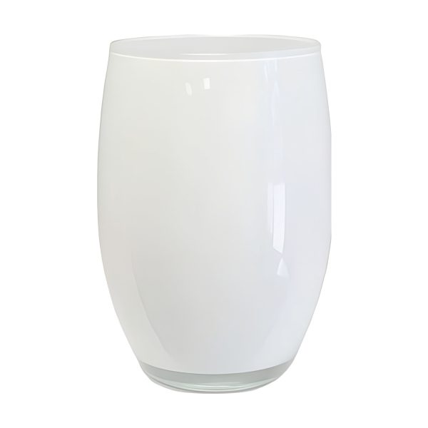 Florero Olivia – Blanco, vidrio de color