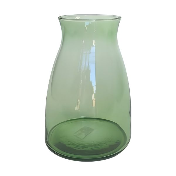 Romeo Vase – Transparent Olive Green, coloured glass
