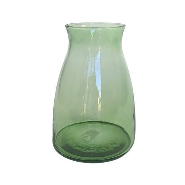Florero Romeo – Verde Oliva Transparente, vidrio de color