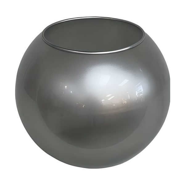 Jarrón Rose Bowl – Plata Metálico, vidrio de color
