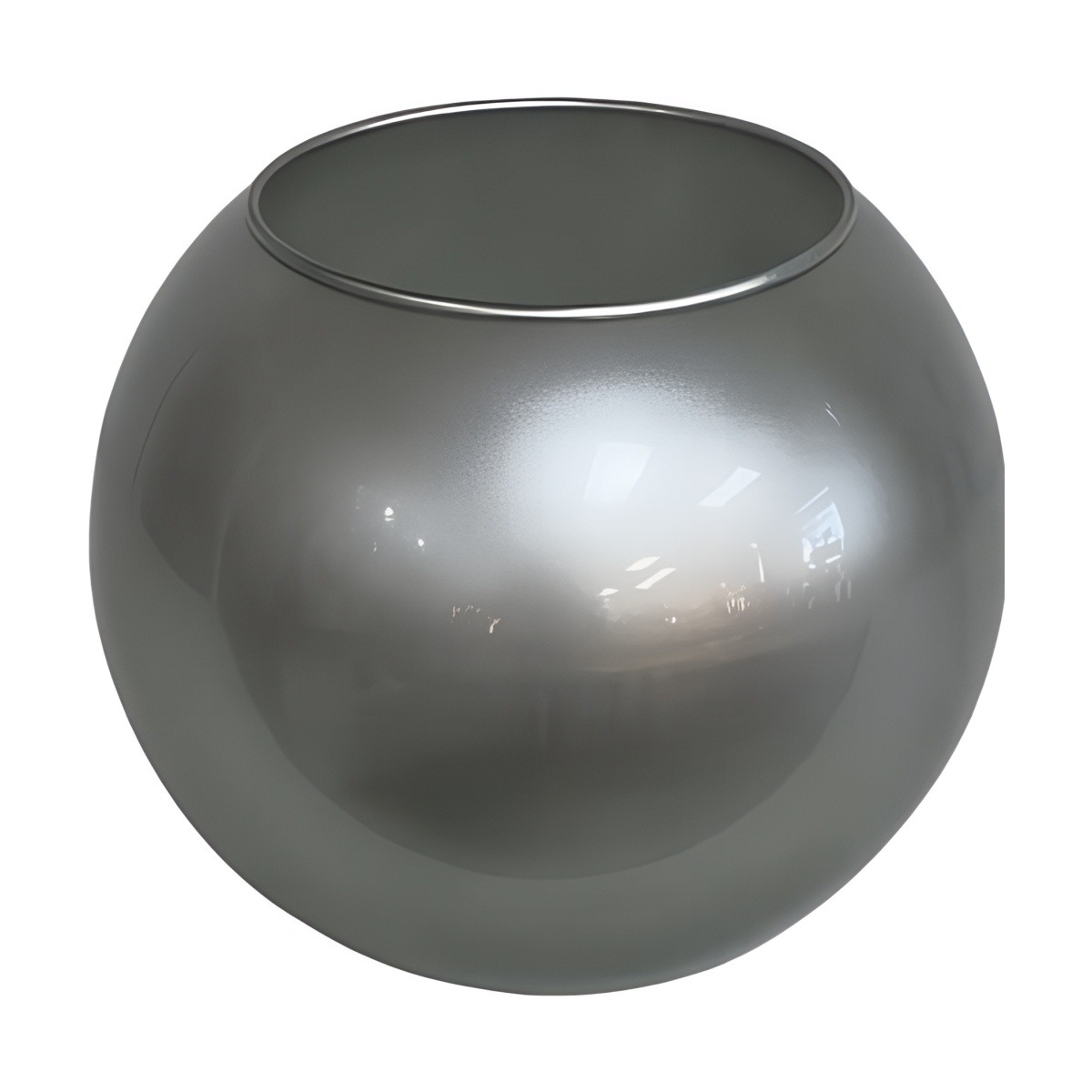 Rose Bowl Vase – Metallic Silver, coloured glass