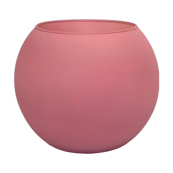 Jarrón Rose Bowl – Mate rosa, vidrio de color