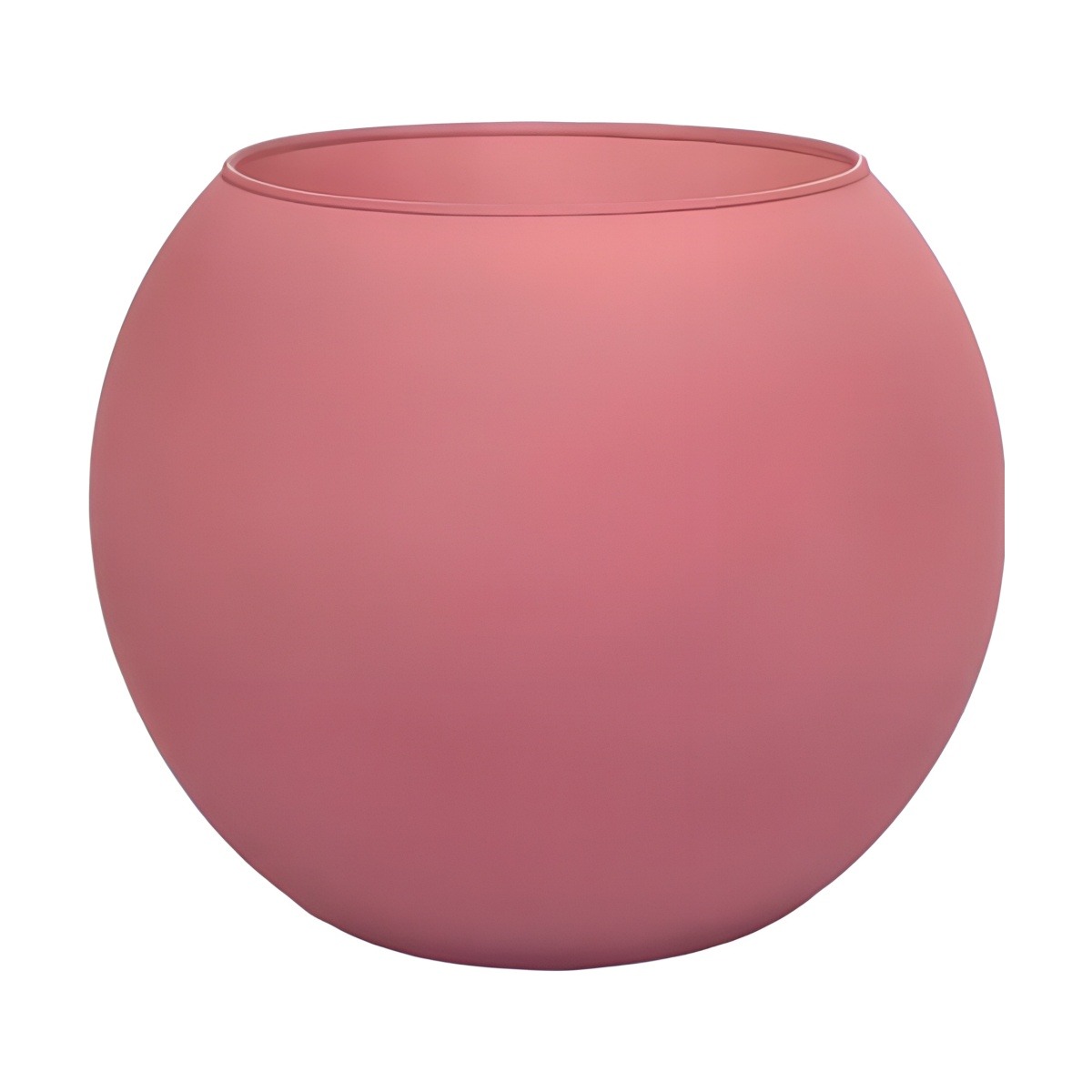 Rose Bowl Vase – Pink Matte, coloured glass