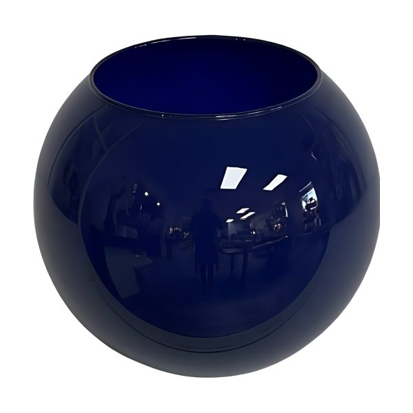 Jarrón Rose Bowl – Azul Real, vidrio de color