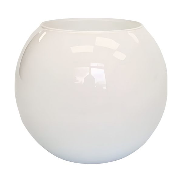 Jarrón Rose Bowl – Blanco, vidrio de color