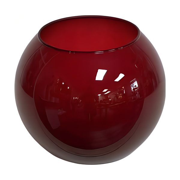 Jarrón Rose Bowl – Rojo Vino, vidrio de color