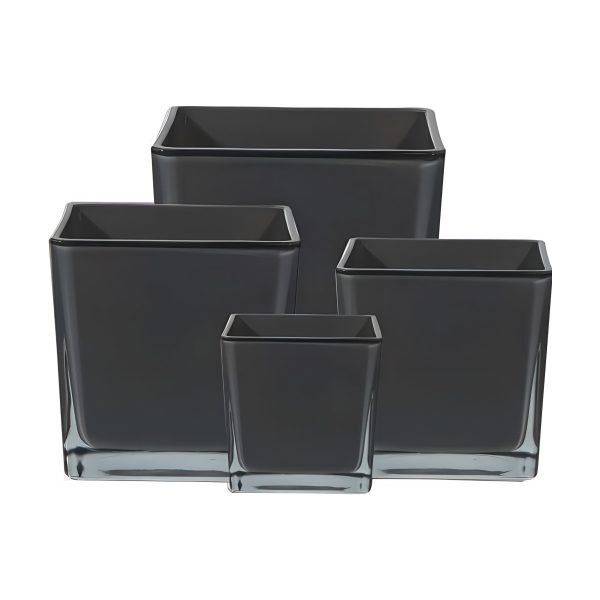 Square Cube Vase – 5.5x5.5x, coloured glass