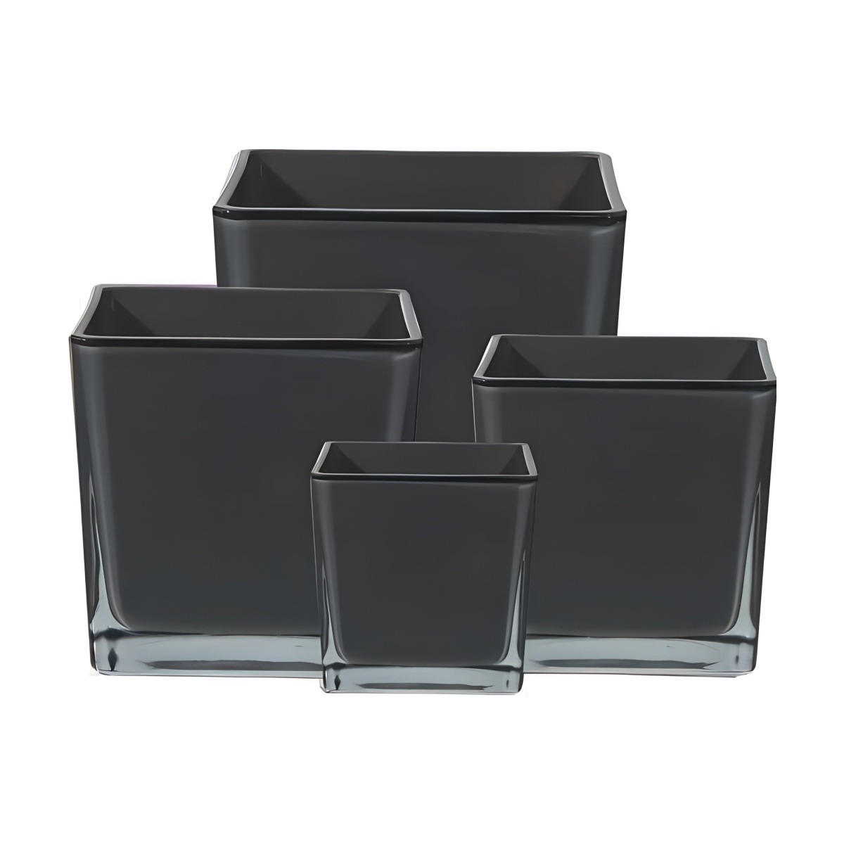Square Cube Vase – 5.5x5.5x, coloured glass