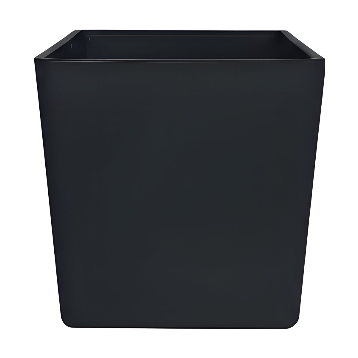 Florero Cuadrado en Cubo – Negro Mate, vidrio de color
