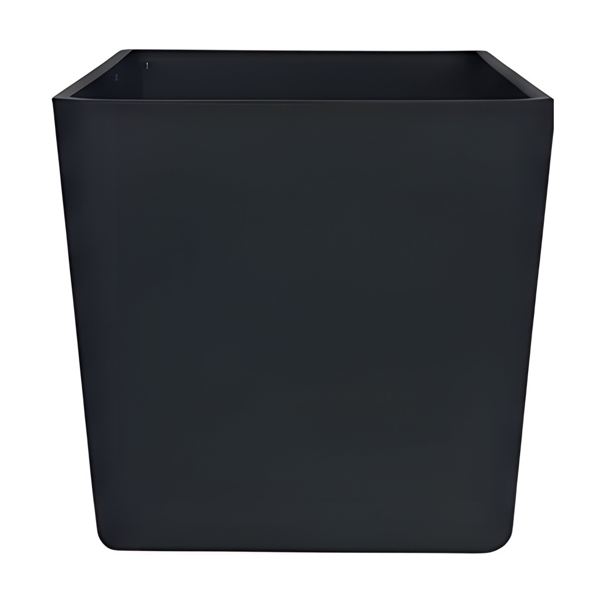Vase cube carré – Mat noir mat, verre coloré