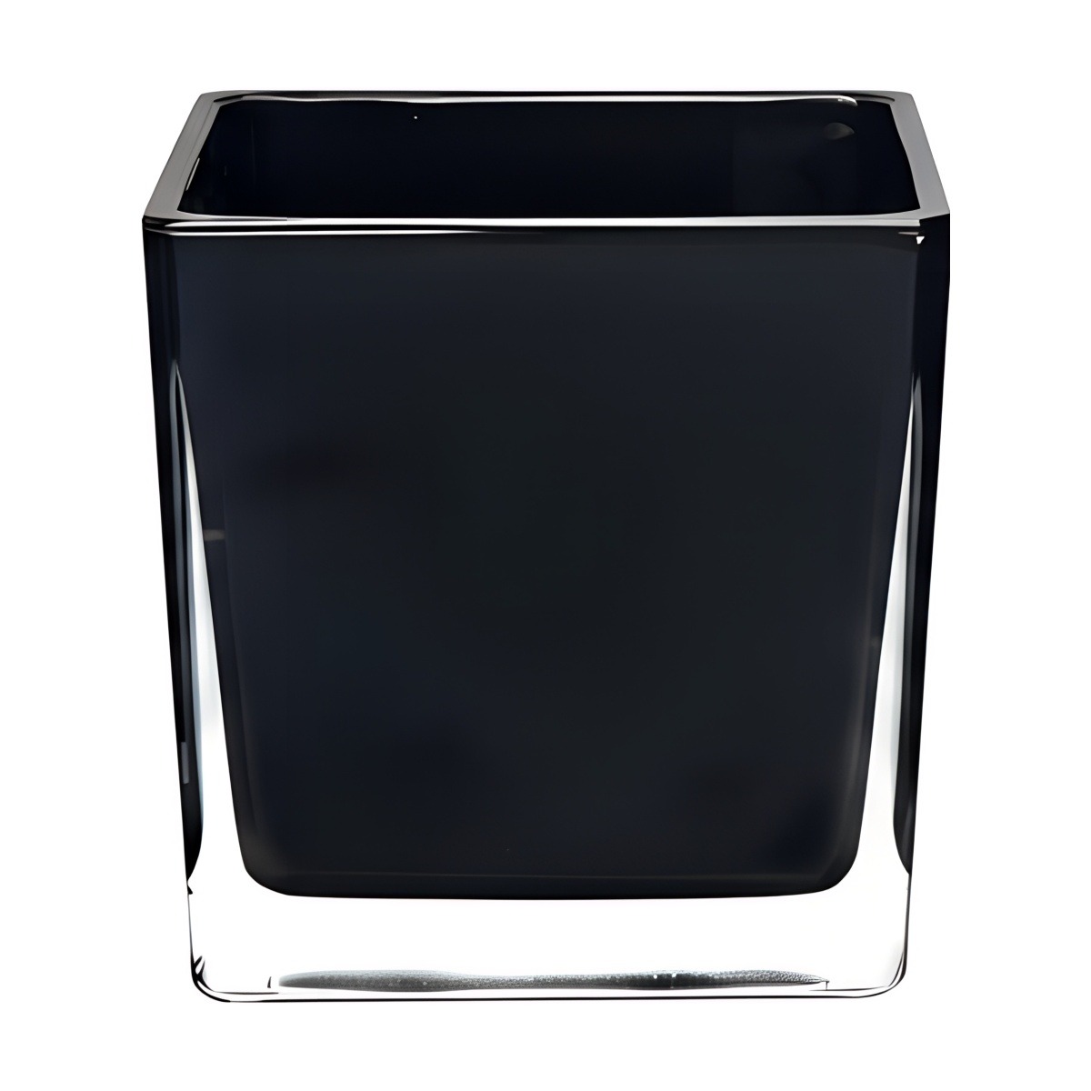 Square Cube Vase – Black, coloured glass