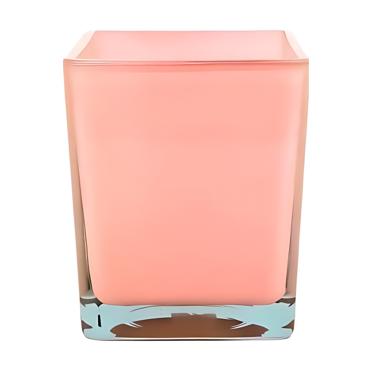 Square Cube Vase – Blush Pink, coloured glass