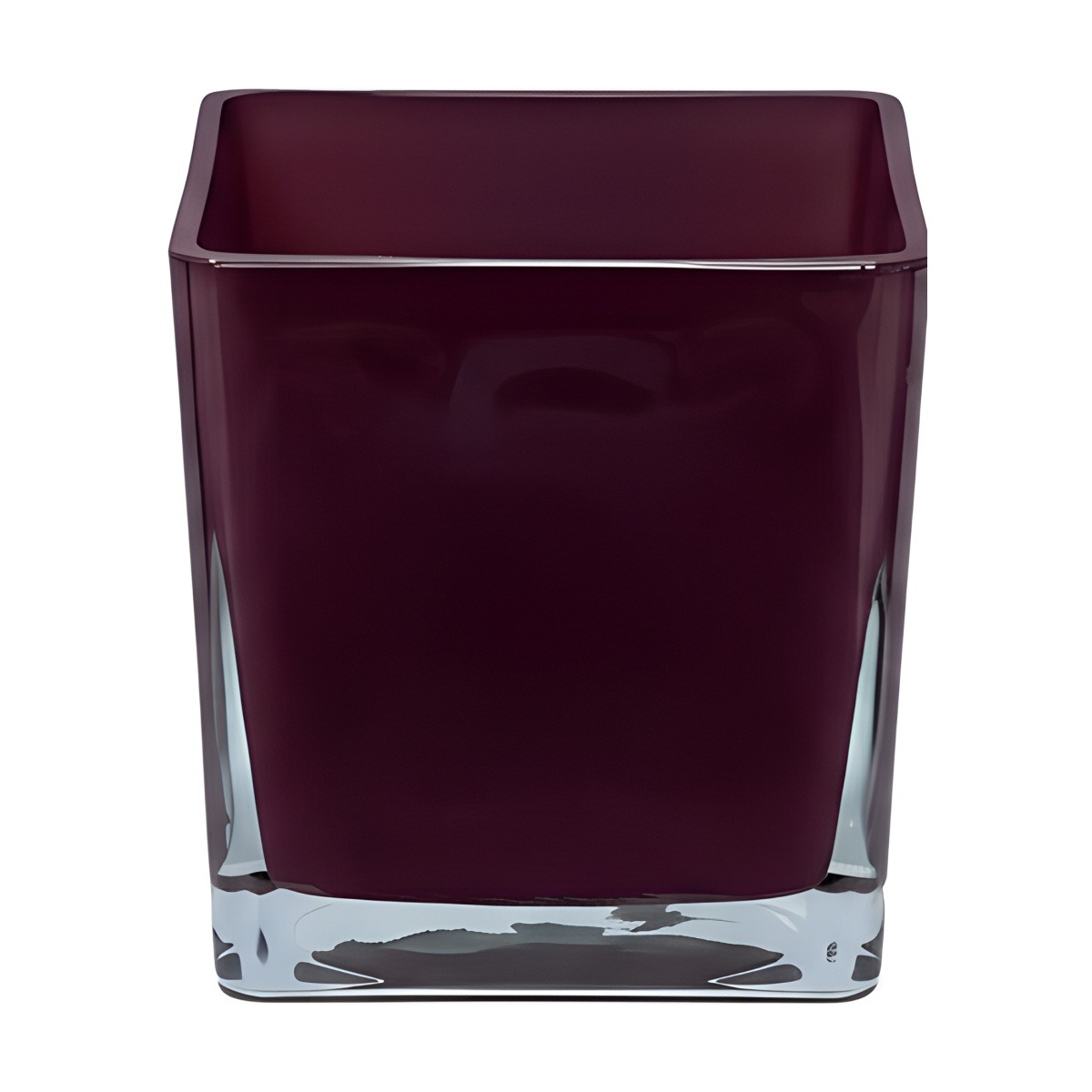 Vase cube carré – Bourgogne, verre coloré