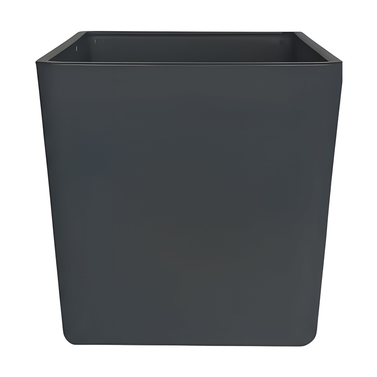 Square Cube Vase – Grey Matte Thick Glass, coloured glass