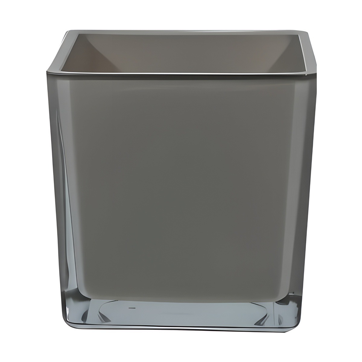 Vase cube carré – Gris, verre coloré