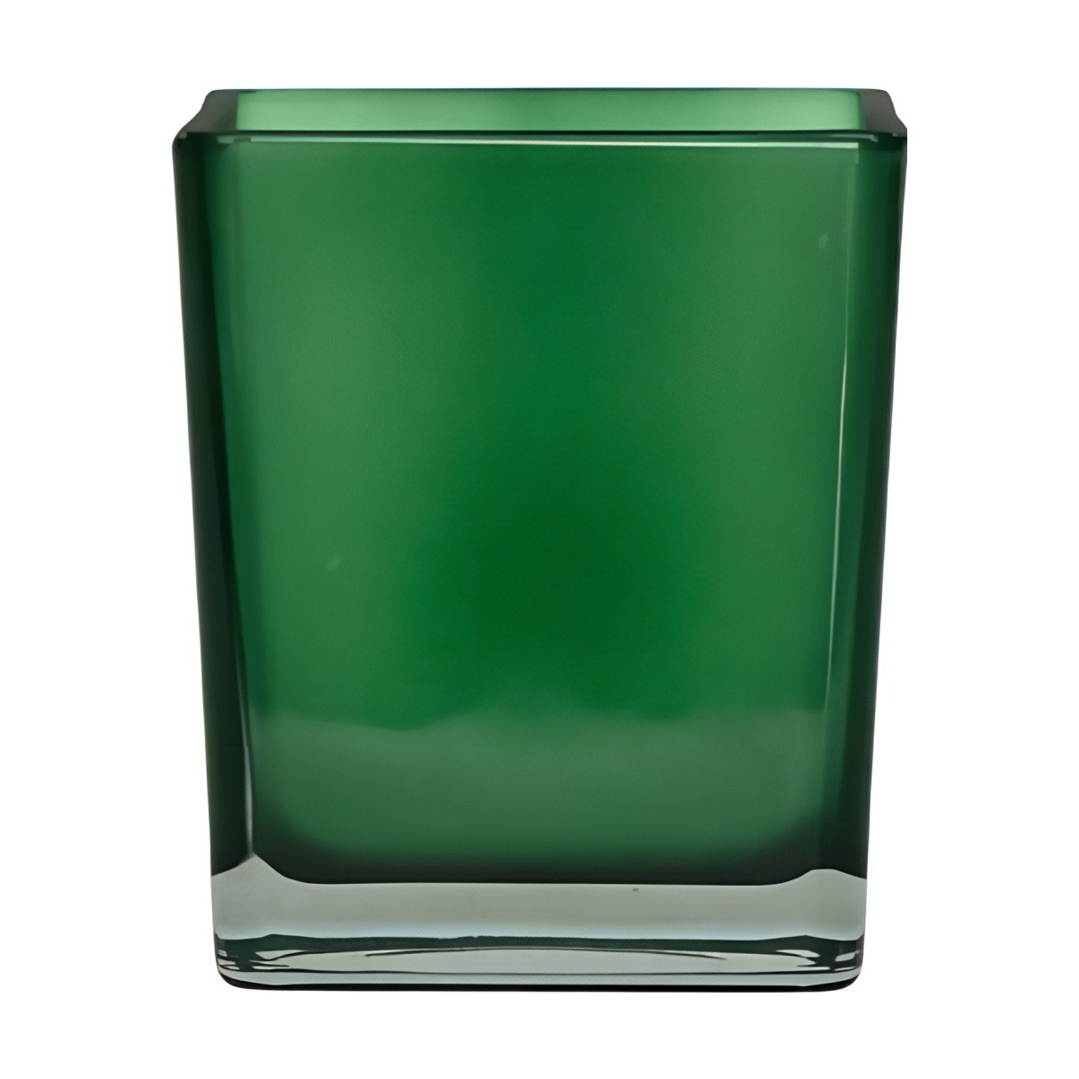 Square Cube Vase – Hunter Green, coloured glass