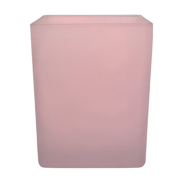 Vase cube carré – Mat rose mat, verre coloré