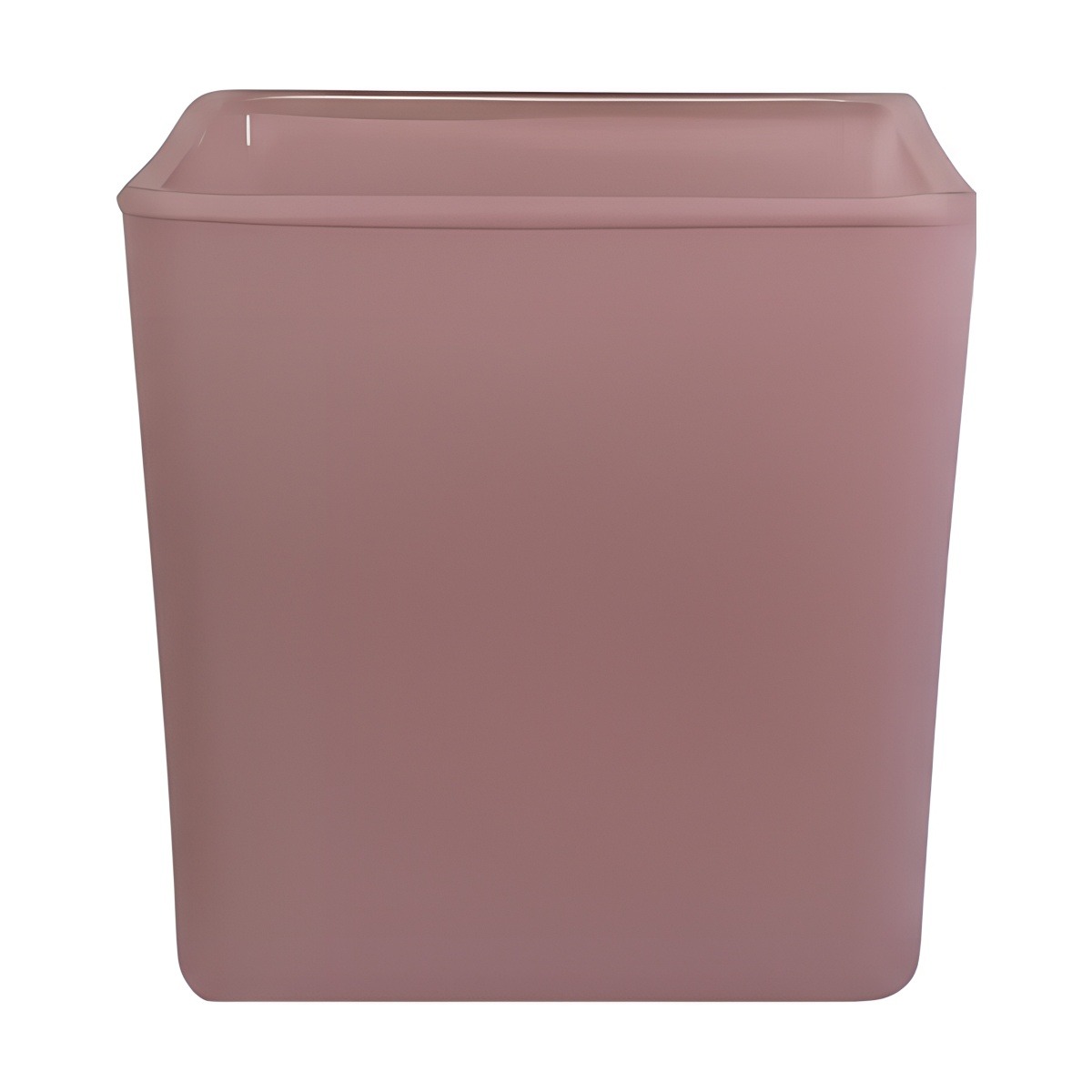 Vase cube carré – Mat rose mat, verre coloré