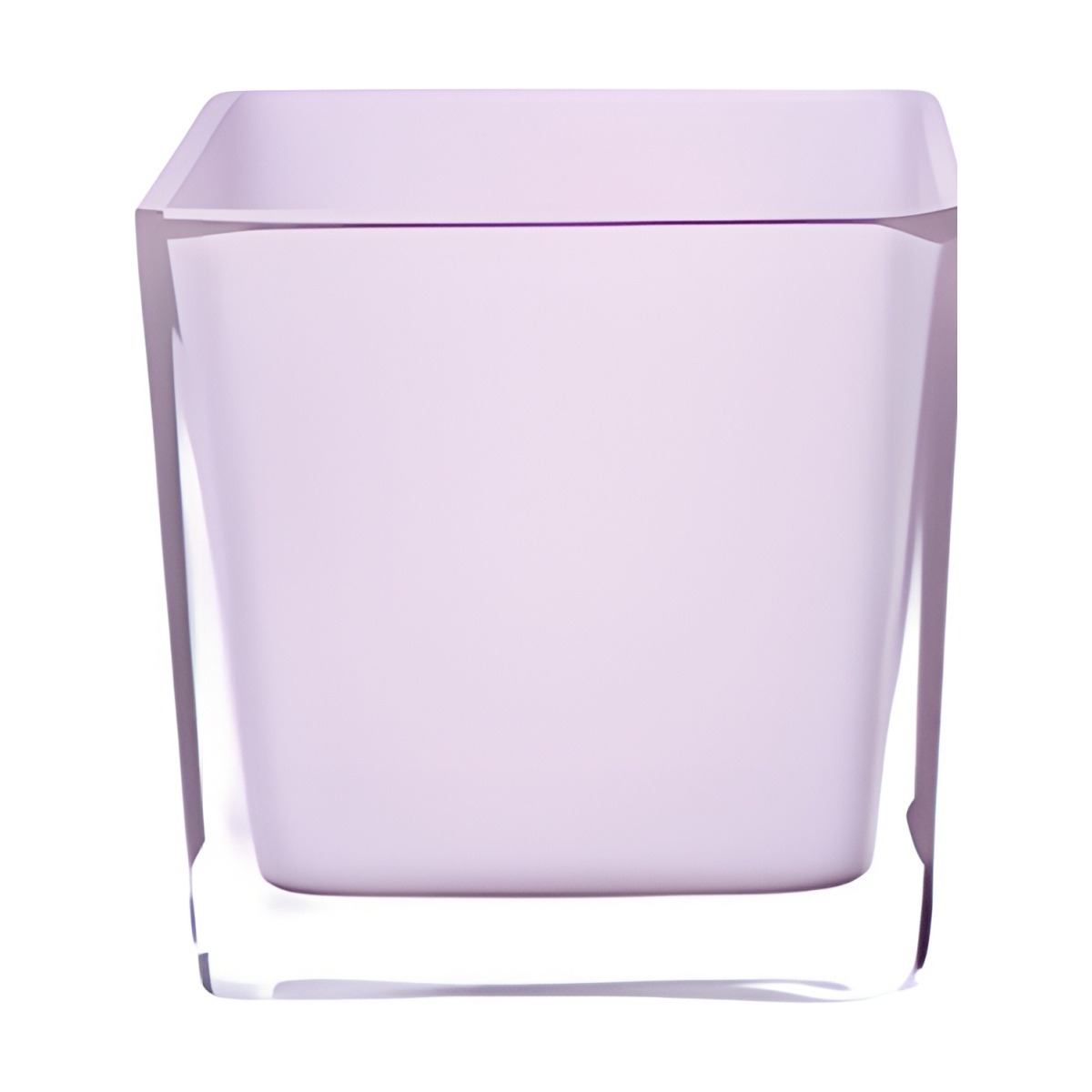 Vase cube carré – Rose, verre coloré