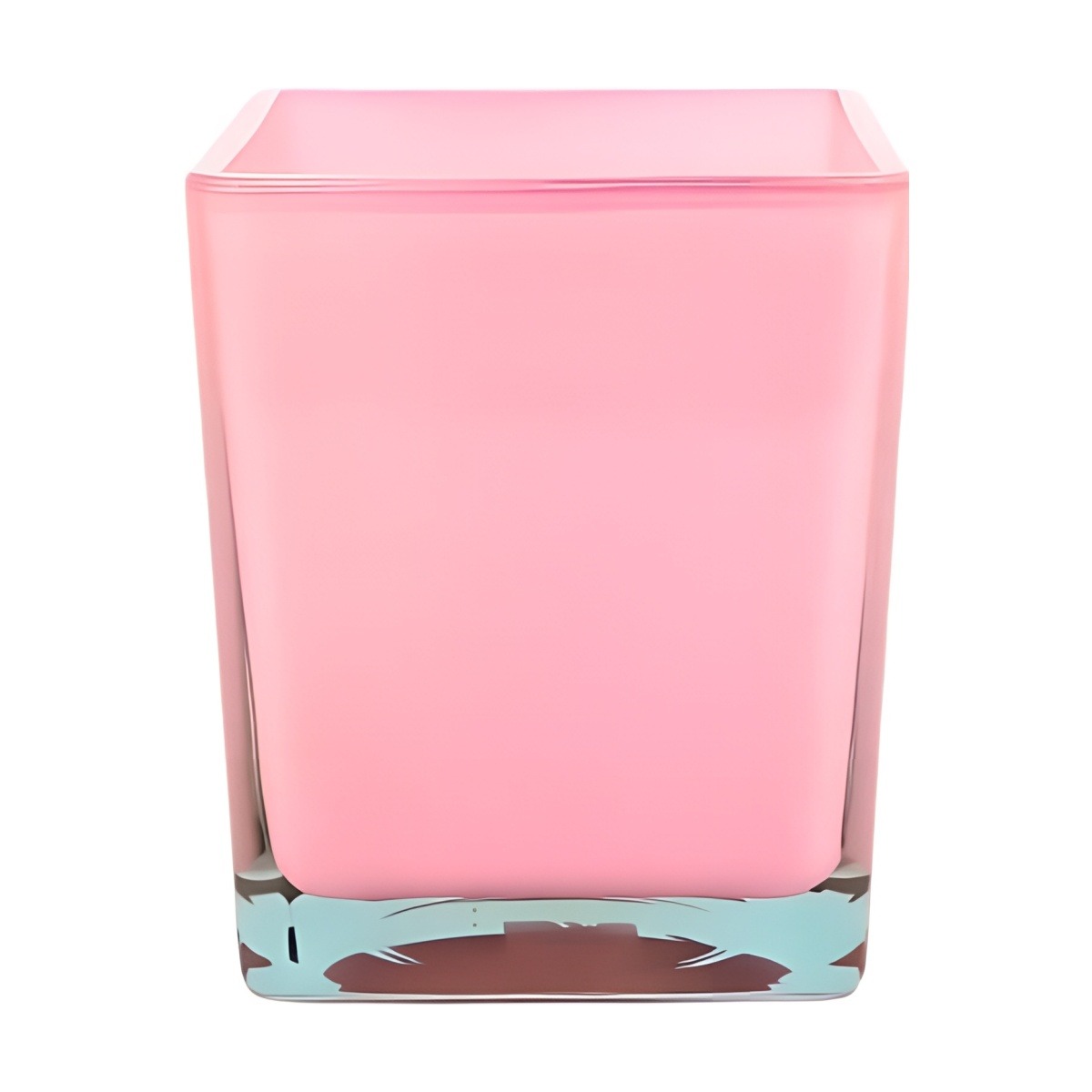 Square Cube Vase – Pink, coloured glass