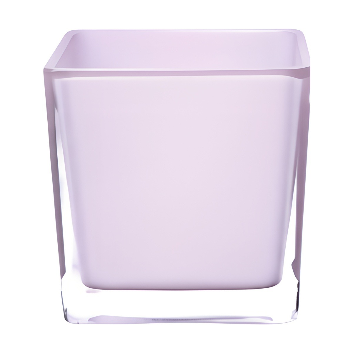 Vase cube carré – Rose, verre coloré