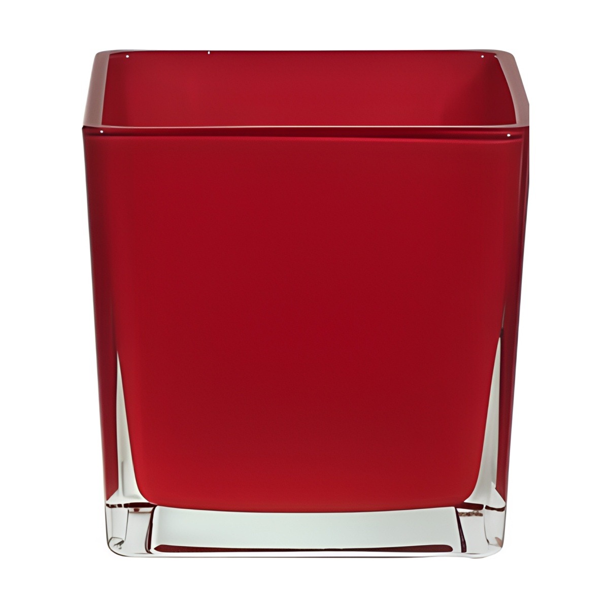 Square Cube Vase – Red, coloured glass