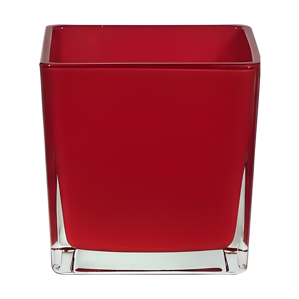 Square Cube Vase – Red, coloured glass
