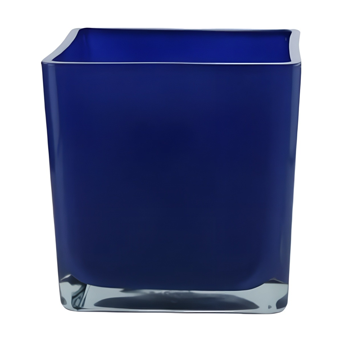 Square Cube Vase – Royal Blue, coloured glass