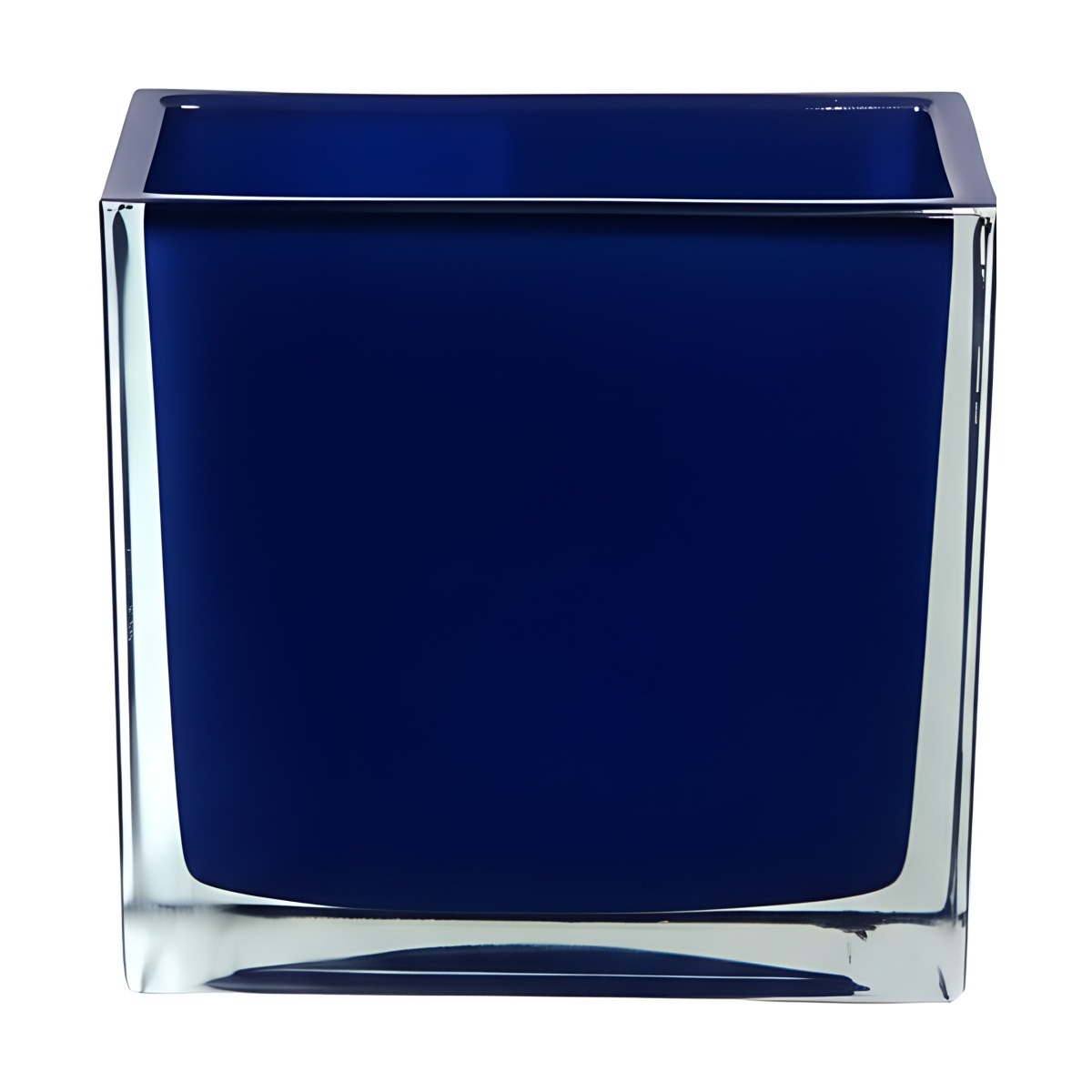 Square Cube Vase – Royal Blue, coloured glass