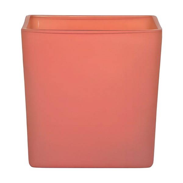 Florero Cuadrado en Cubo – Terracota Mate, vidrio de color