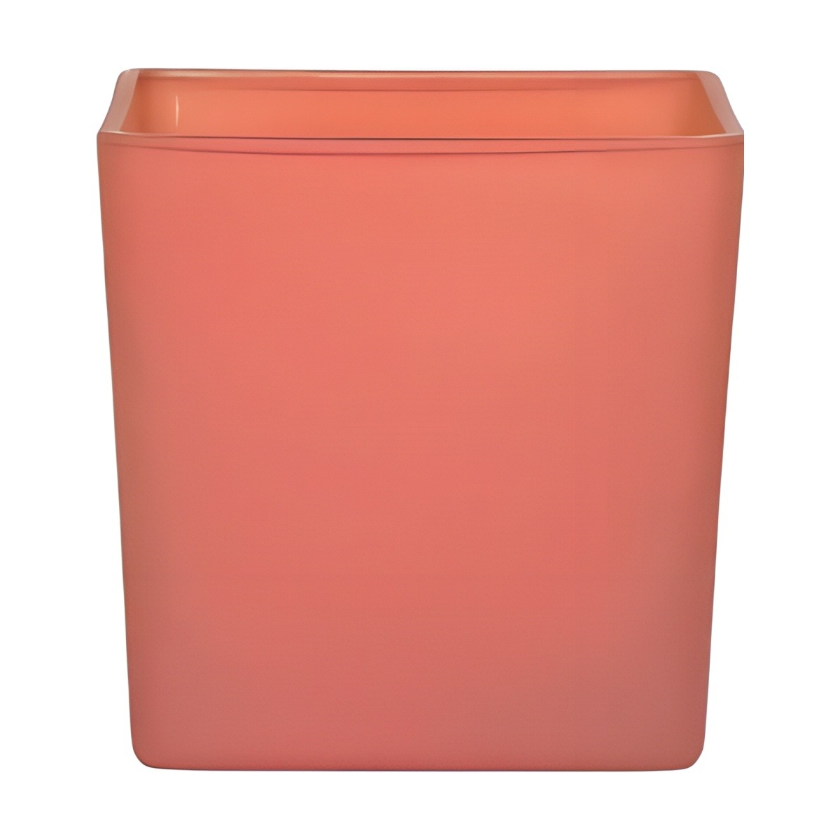 Square Cube Vase – Terra Cotta Matte, coloured glass