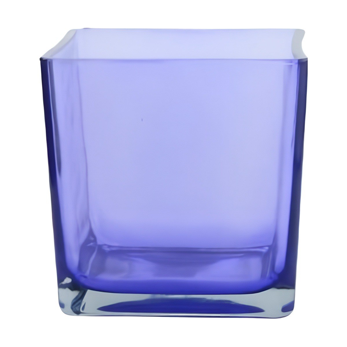 Florero Cuadrado en Cubo – Violeta Transparente, vidrio de color