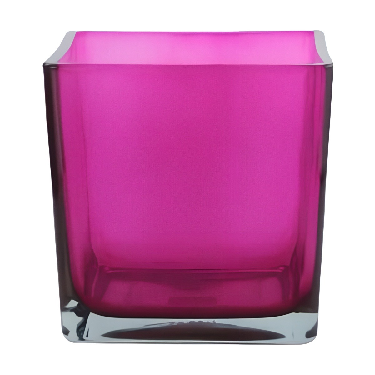 Square Cube Vase – Transparent Wild Berry, coloured glass