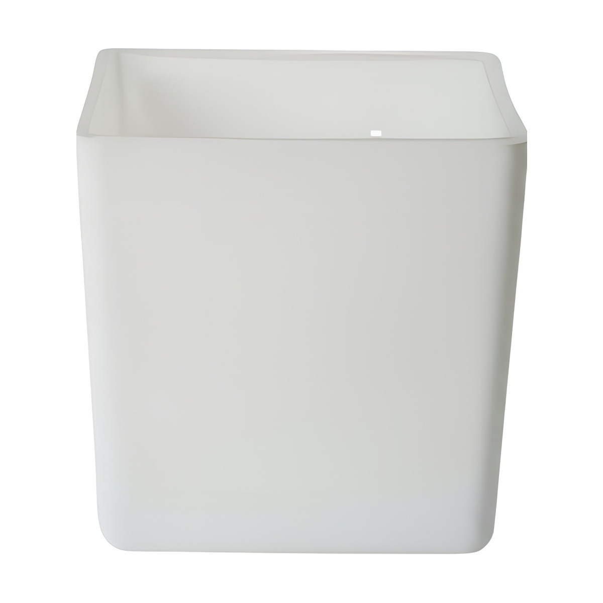 Florero Cuadrado en Cubo – Vidrio grueso blanco mate, vidrio de color