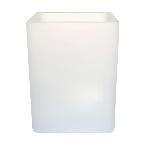 Vase cube carré – Blanc mat, verre coloré