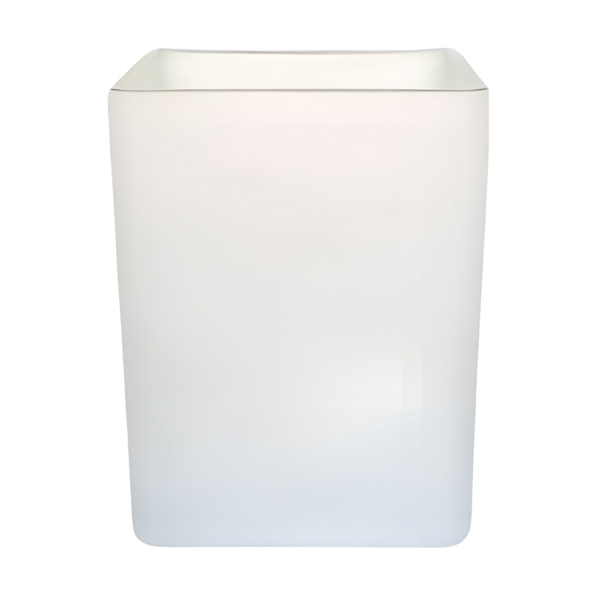 Square Cube Vase – White Matte, coloured glass
