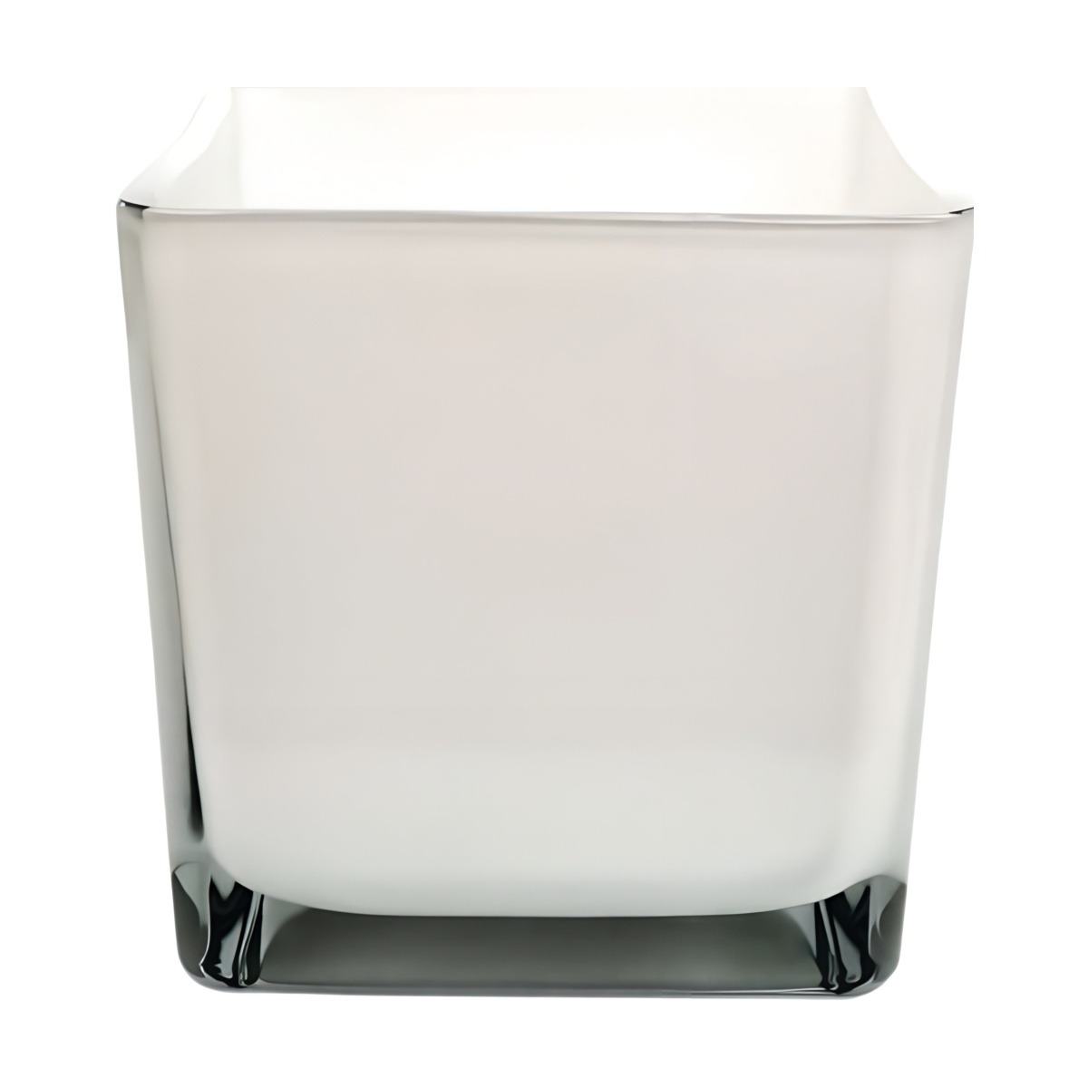 Square Cube Vase – White, coloured glass