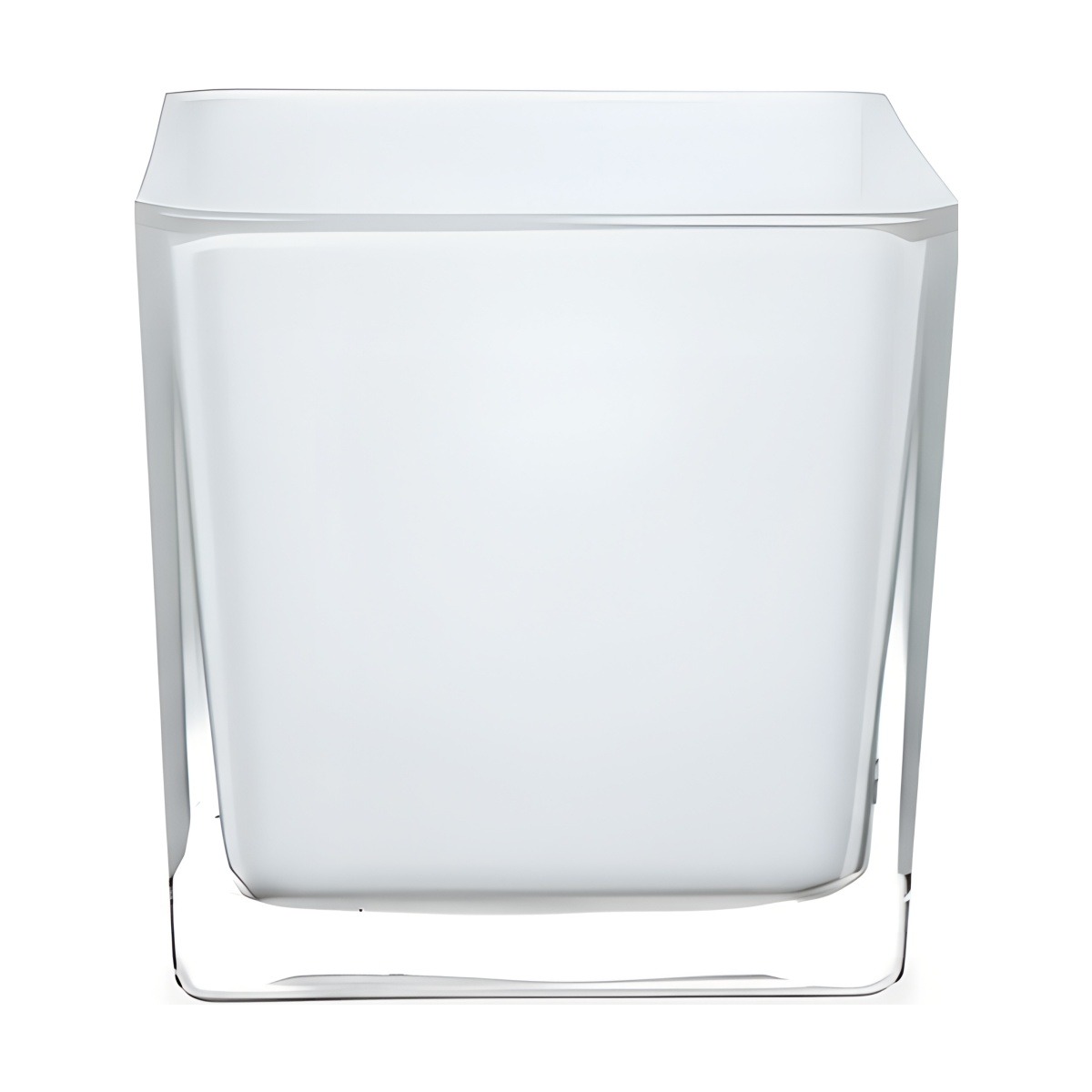 Vase cube carré – Blanc, verre coloré