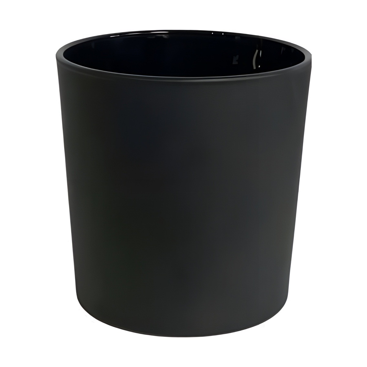 Thick Glass Cylinder Vase – Black Matte, coloured glass