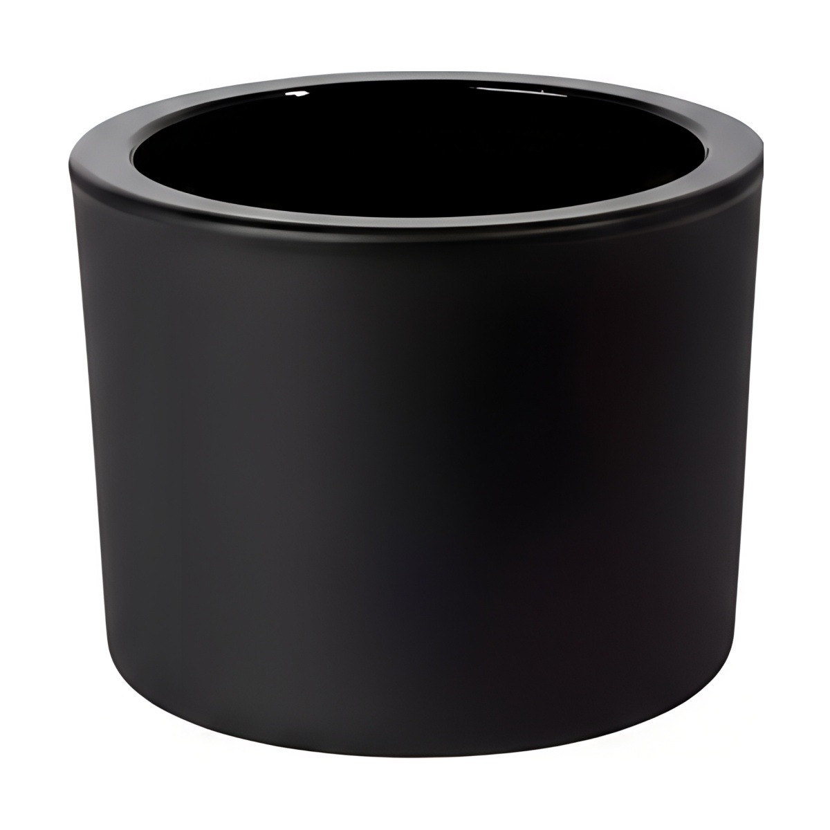 Thick Glass Cylinder Vase – Black Matte, coloured glass