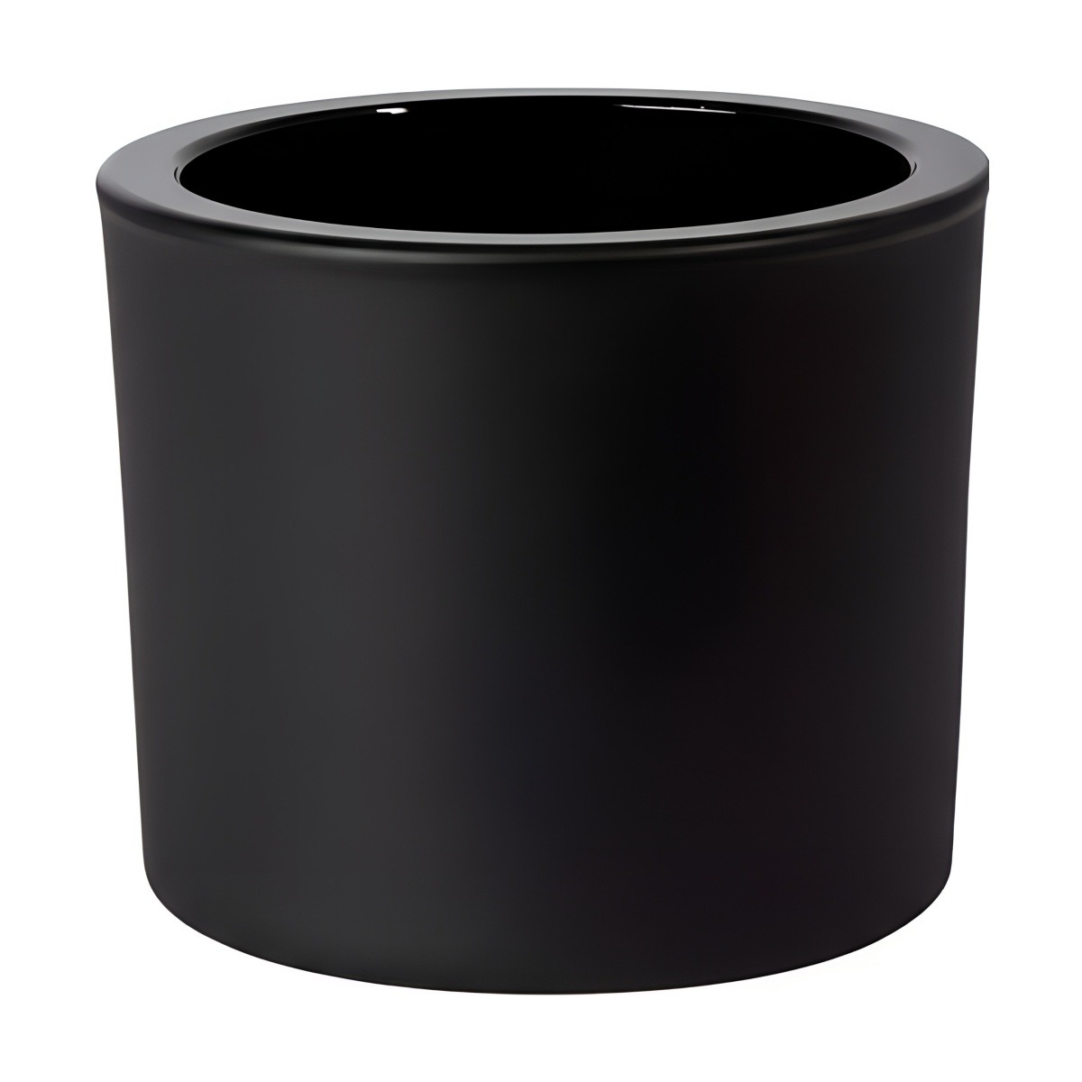 Thick Glass Cylinder Vase – Black Matte, coloured glass