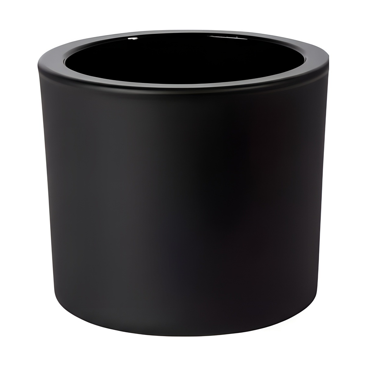 Vase cylindrique en verre épais – Noir mat, verre coloré