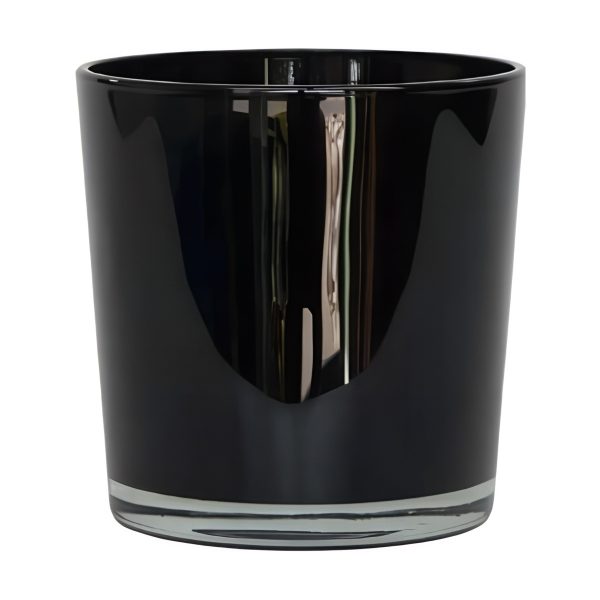 Vase cylindrique en verre épais – Noir, verre coloré