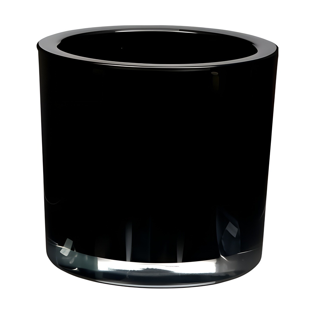 Thick Glass Cylinder Vase – Black, coloured glass