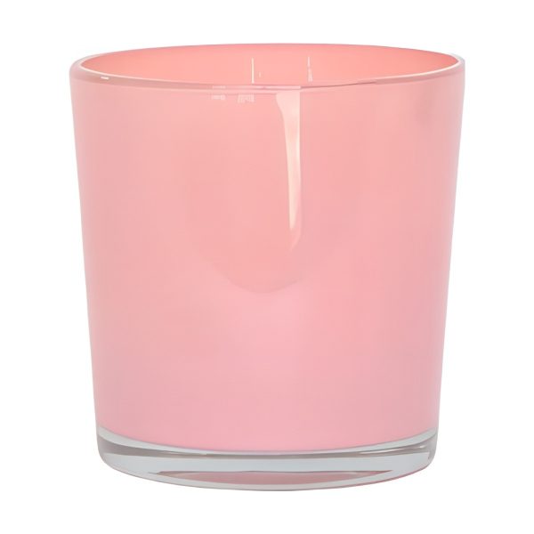 Vase cylindrique en verre épais – Rose Blush, verre coloré