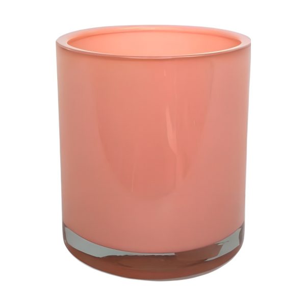 Thick Glass Cylinder Vase – Blush Pink, coloured glass