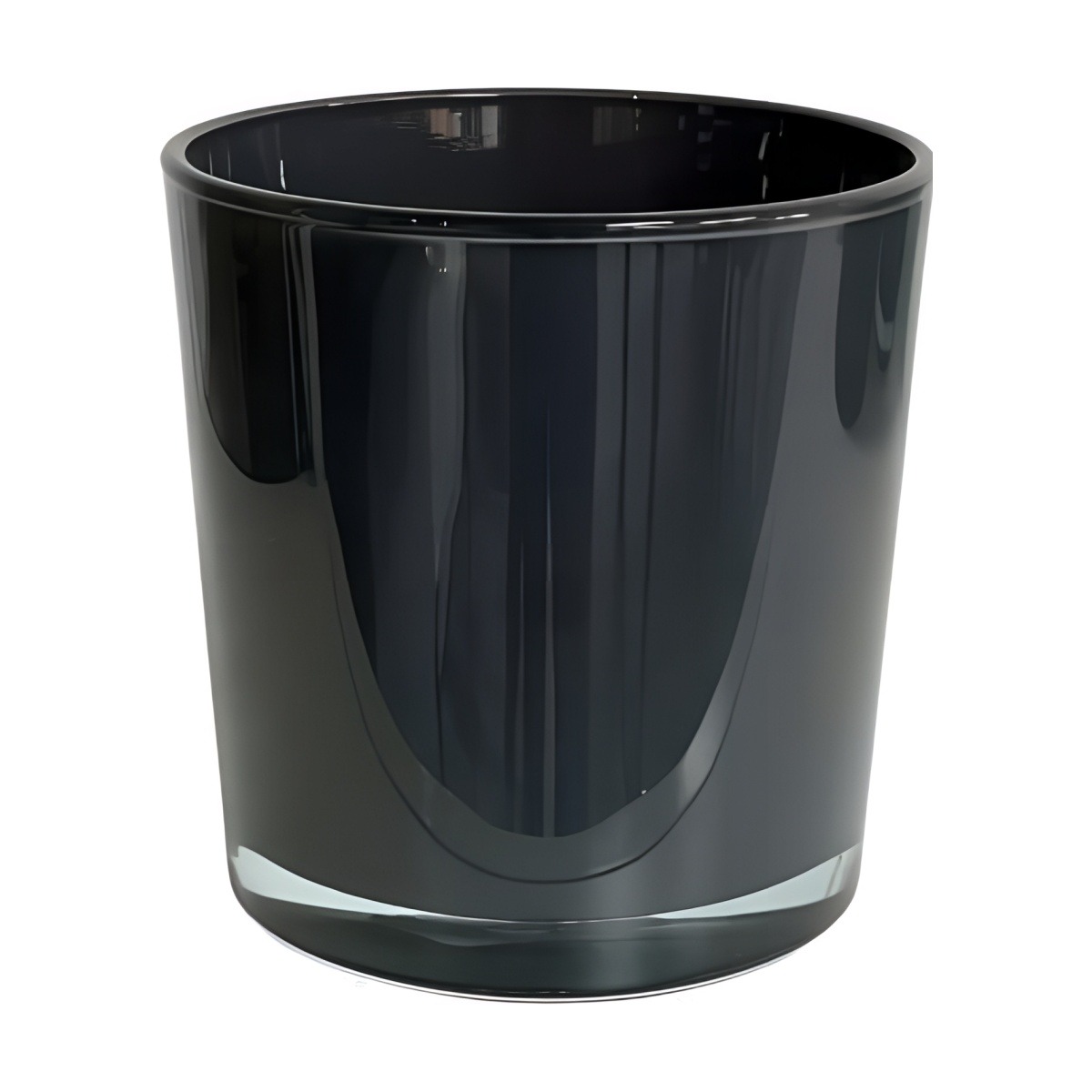 Thick Glass Cylinder Vase – Dark Grey, coloured glass
