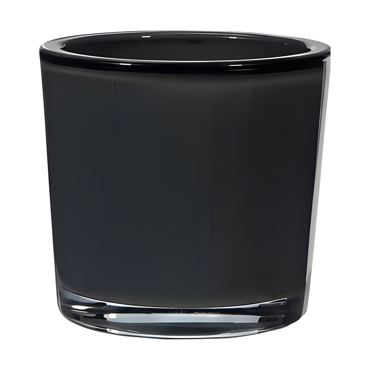 Jarrón cilíndrico de vidrio grueso – Gris oscuro, vidrio de color